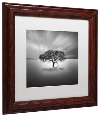 "Water Tree VIII" Matted Framed Canvas Art by Moises Levy