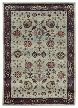 Adeline Traditional Border Stone and  Multi Area Rug, 10'x13'2"