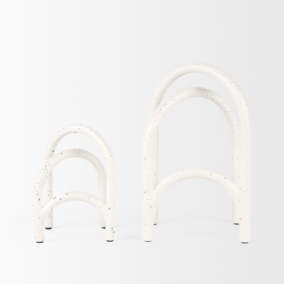 Springe White and Gray Speckled Arch Decorative Object, Set of 2