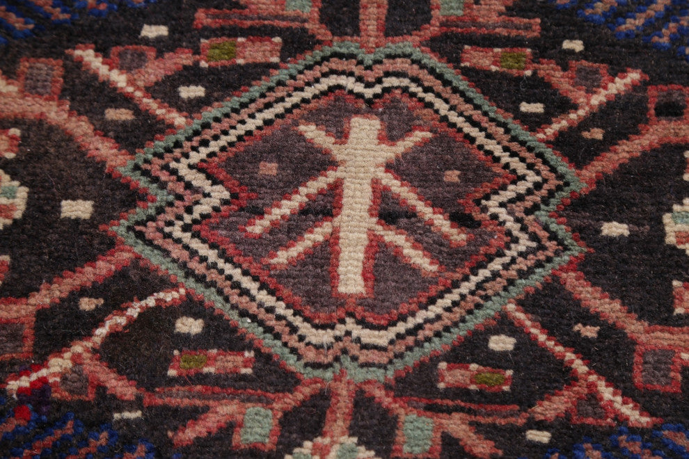 Consigned, Vintage Oriental Persian Traditional Hand-Knotted Area Rug, Red, 4x15