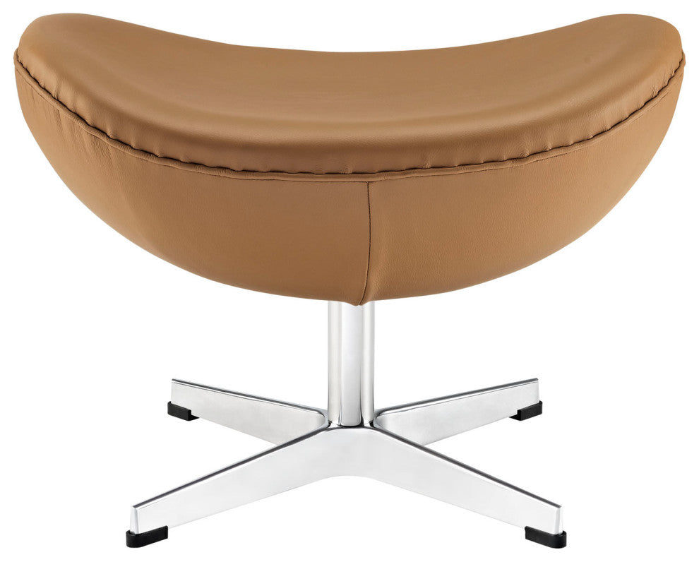 Terracotta Glove Leather Ottoman