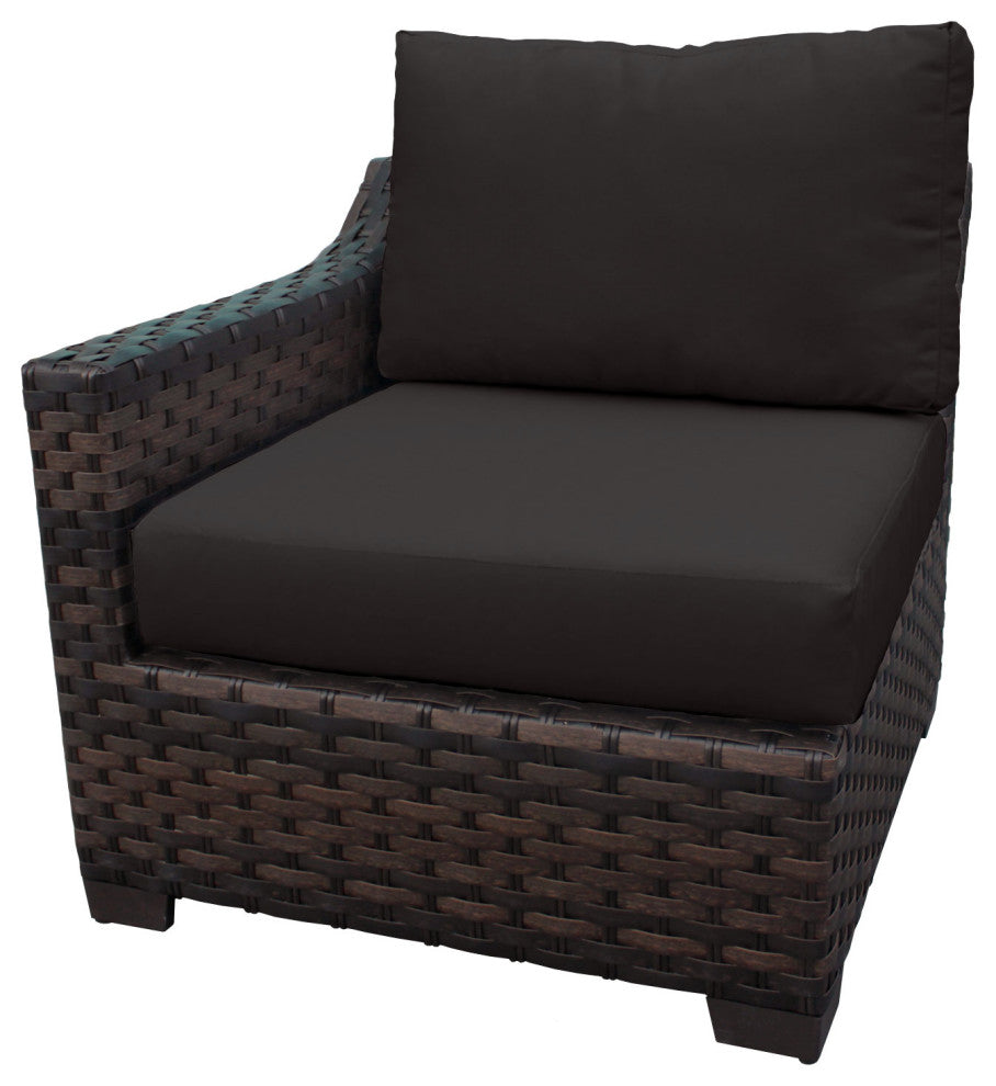 kathy ireland River Brook 5 Piece Wicker Patio Furniture Set Onyx