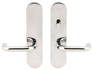 Munich Lever, Tubular Passage With Privacy Bolt, LH, Polished Stainless Steel