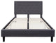 Roxbury Queen Size Tufted Upholstered Platform Bed, Dark Gray Fabric