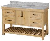 Birmingham Bathroom Vanity, Drift Wood, 60", Carrara Marble, Single Sink