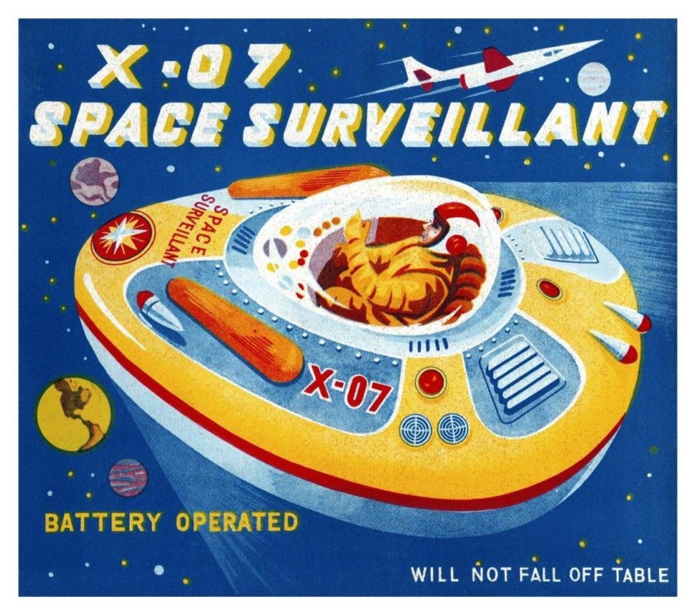 "X-07 Space Surveillant II" Digital Paper Print by Retrorocket 32x28