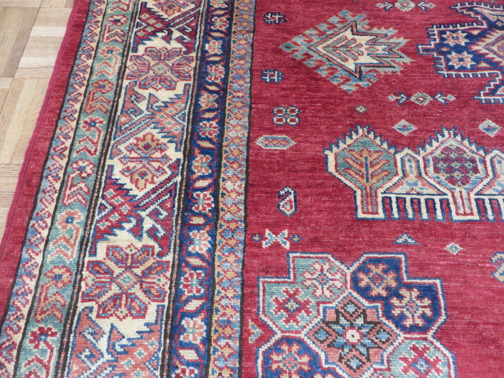 5x5 Square Handmade Red Fine Super Kazak Shirvan Oriental Rug