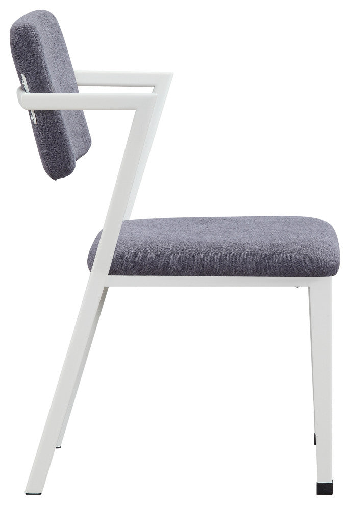 ACME Cargo Chair, Gray Fabric and White