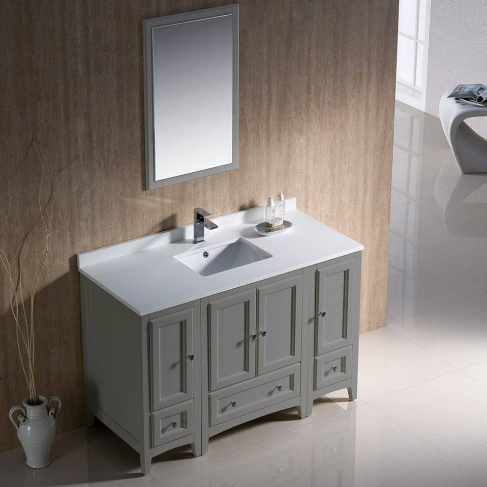 Fresca FVN20-122412GR Oxford 48" Gray Traditional Bathroom Vanity