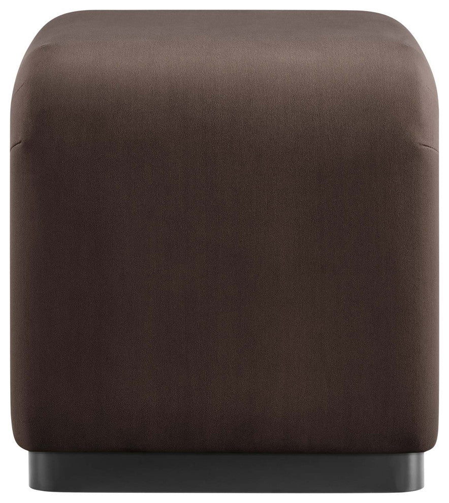 Koda Performance Velvet Waterfall Stool - Black Chocolate Brown