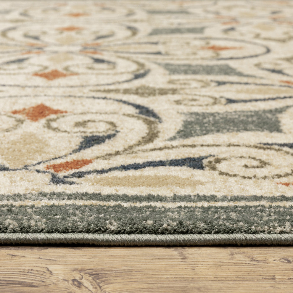 Oriental Weavers Fiona Indoor Rug Grey/ Beige 2'3" X 7'3"