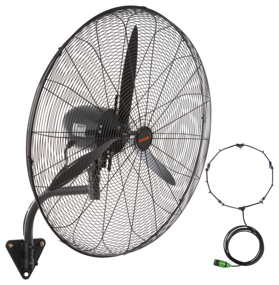 VEVOR Industrial Wall Mount Fan Oscillating Metal Fan 3 Speed, 30"œ Waterproof