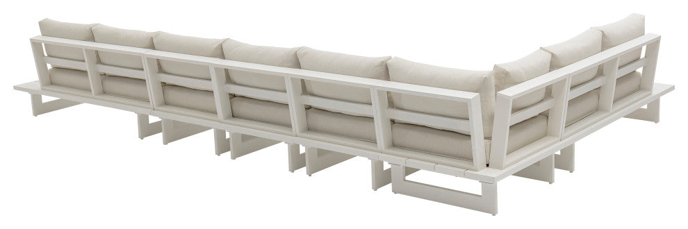Maldives Cream Water Resistant Fabric Outdoor Patio Modular Sectional
