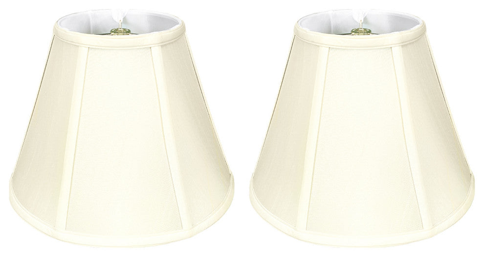 Royal Designs Deep Empire Bell Lamp Shade, Eggshell, 9x18x14, Set of 2