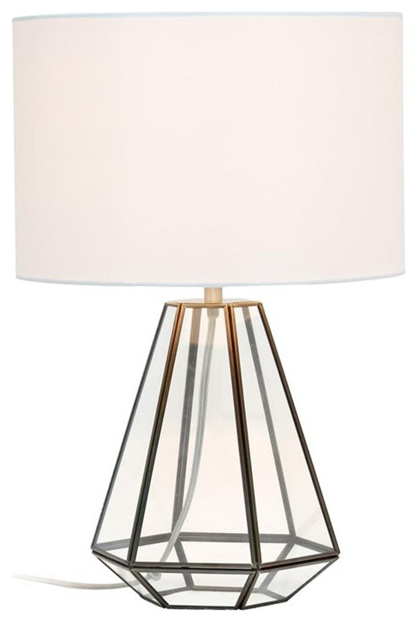 Elegant Designs Glass and Brass Pyramid Table Lamp