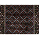 Black Hand Knotted Wool and Silk Herati 175 KPSI Oriental Rug, 3'0"x5'2"