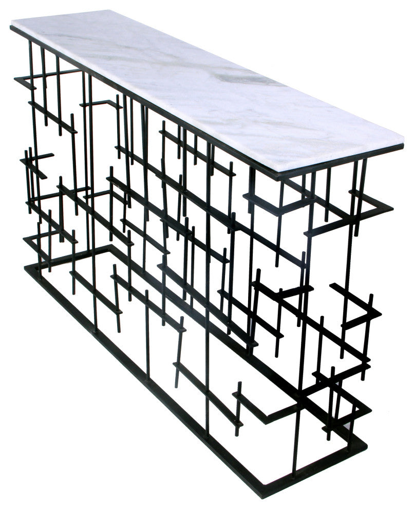 Contemporary Matrix Console Table - Grey