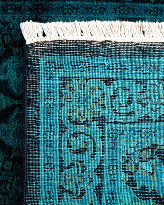 Fine Vibrance, One-of-a-Kind Hand-Knotted Runner Rug Black, 2'6"x11'9"