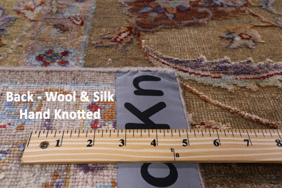 Wool and Silk Persian Hand Knotted Rug 8' 0" X 9' 9"- Q5968