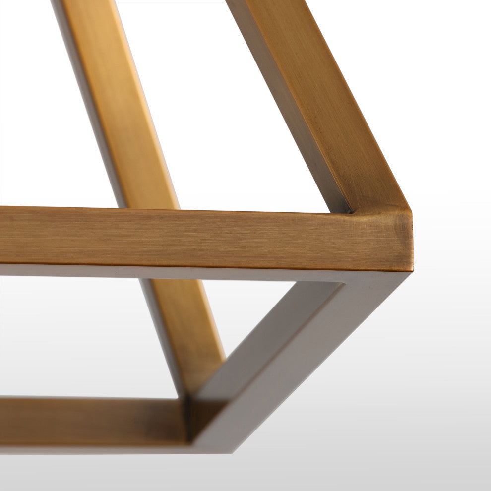 VidaLite Shura Cage, 1 Light Flush Mount, Brushed Brass