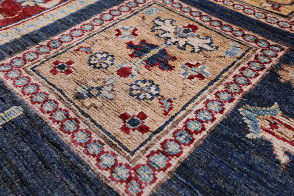 6' 7" X 9' 7" Persian Garden Design Handmade Wool Rug - Q12821