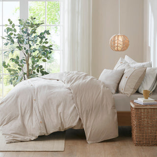Clean Spaces Dover 5 Piece Organic Cotton Oversized Comforter Cover Set