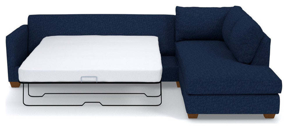 Apt2B Tuxedo 2-Piece Sectional Sleeper Sofa, Blueberry, Chaise on Left
