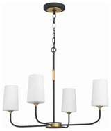 Niles 4-Light Black Forged/Modern Gold Chandelier