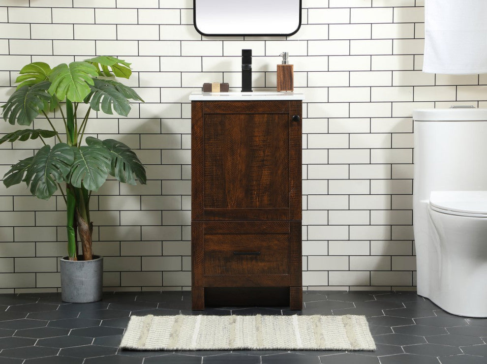 Home Living 19" Farmhouse Expresso-Light Bathroom Vanity