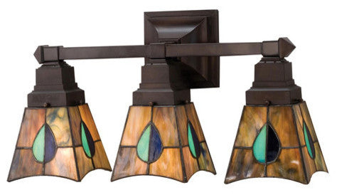 Meyda Lighting 31231 20"W Mackintosh Leaf 3 Lt Vanity Light