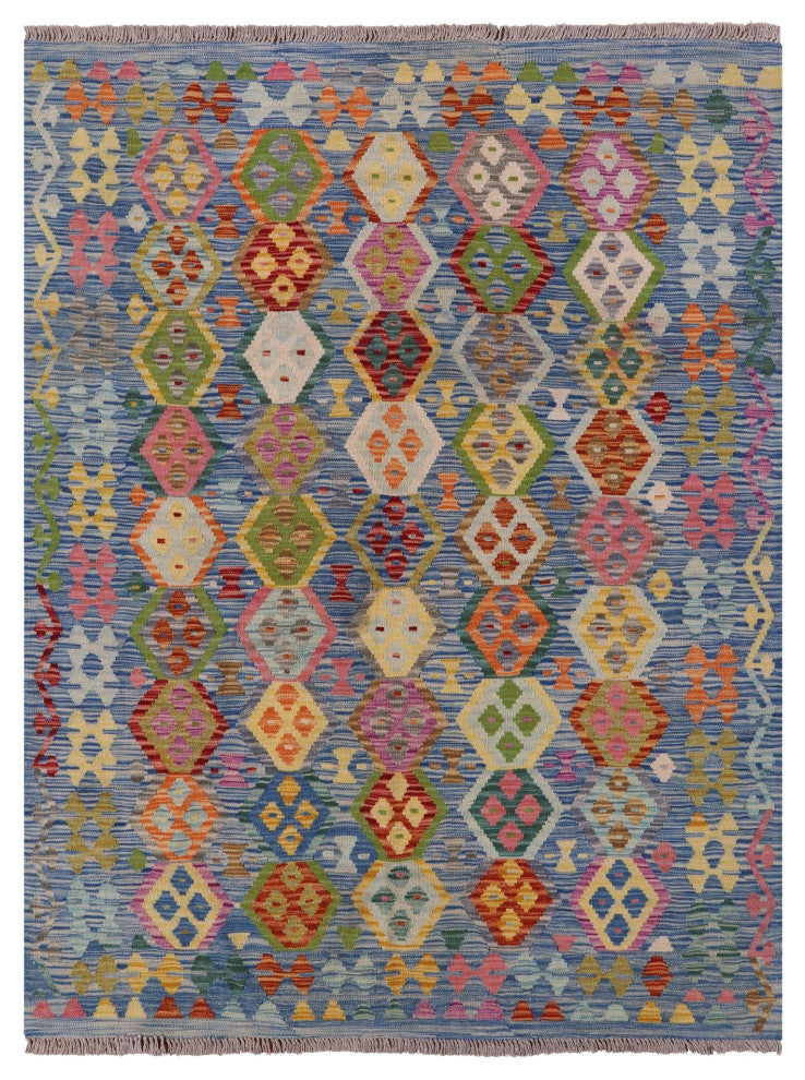 Flat Weave Kilim Reversible Rug 5' 1" X 6' 6" Q8300