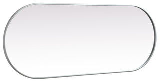 Home Living Metal Frame Oval Mirror 24x60 Inch, Silver
