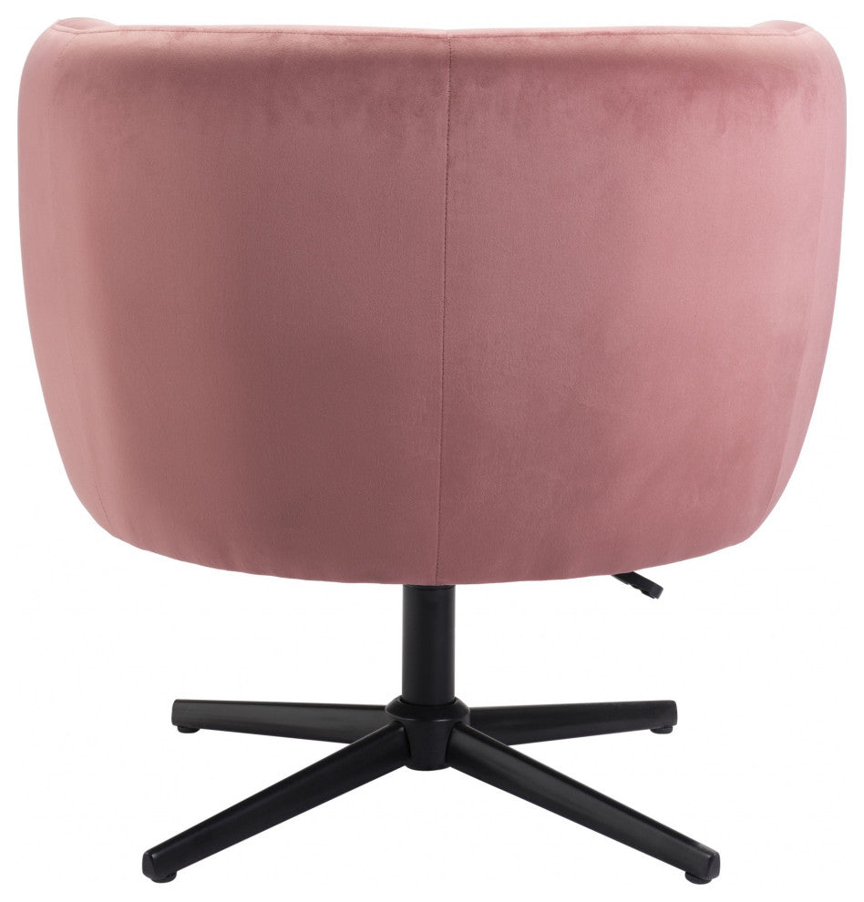 Gusto Glam Pink and Black Swivel Accent Chair
