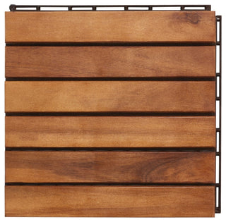 Safavieh Outdoor Osaka Wooden Floor Tile- 6 Slats-Acacia Natural