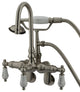 Kingston Brass Adjustable Center Wall Mount Tub Faucet, Brushed Nickel