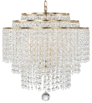 Gabrielle Six Light Chandelier in Antique Gold