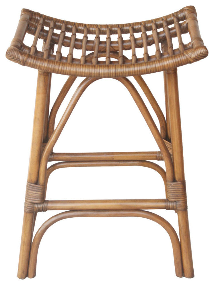 Imari Rattan Counter Stool, Canary Brown Black Washed