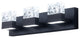 3-Light Vintage Shaped Glass Wall Light Bathroom Vanity Lighting Fixture, Black