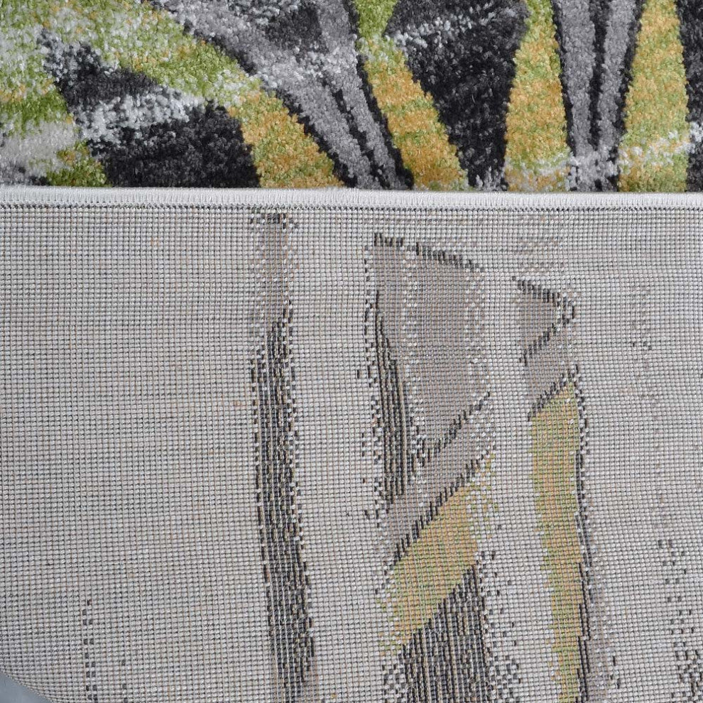 MACHINE MADE HEATSET POLYPROPYLENE AREA RUGS -Beige Green,Contemporary Design, [Rectangle] 5'x8'