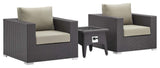 Convene 3 Piece Set Outdoor Patio with Fire Pit