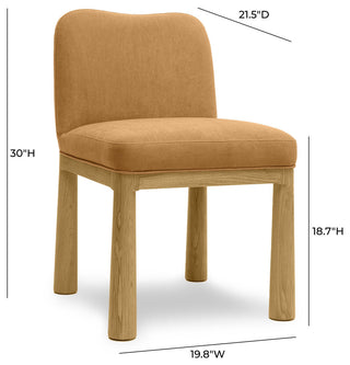 Tiara Velvet Oak Dining Chair, Cognac
