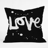 Kal Barteski Love Black Throw Pillow