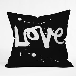 Kal Barteski Love Black Throw Pillow