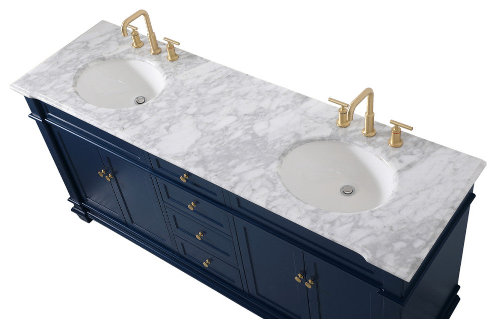 Home Living 72" Double Bathroom Vanity Set, Blue