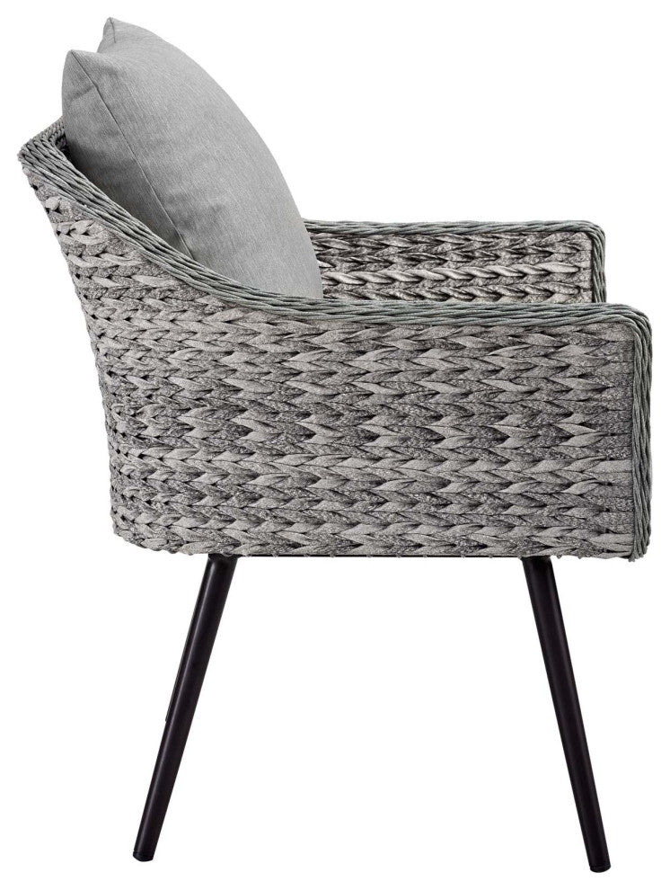 Endeavor 5Pc Outdoor Patio Loveseat Armchair Coffee Table Set EEI3178GRYGRYSET