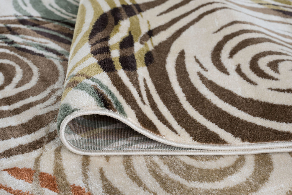 Joelle Contemporary Abstract Ivory Runner Rug, 2' x 7'