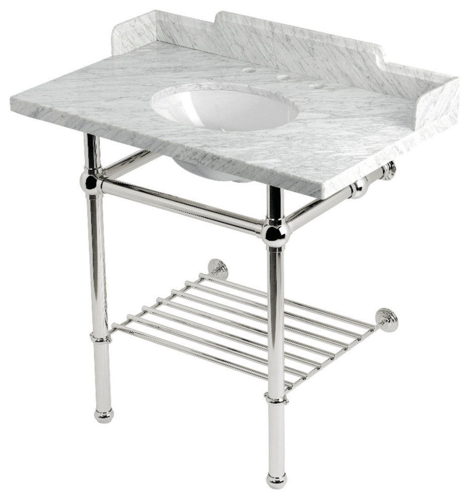 LMS36MBB6 36" Console Sink with Brass Legs (8", 3 Hole)
