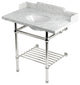 LMS36MBB6 36" Console Sink with Brass Legs (8", 3 Hole)