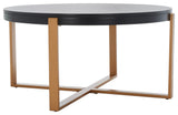 Safavieh Navya Round Coffee Table, Black/Gold