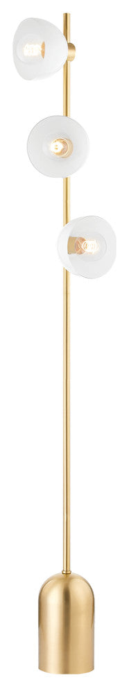 Belle 1 Light Floor Lamp, Aged Brass